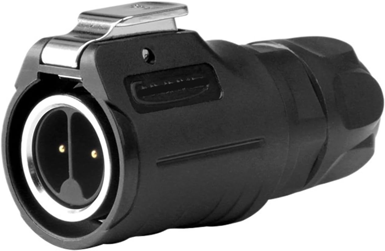 LP16 lock wire 2-core semi-metal b waterproof aviation socket screw crimping male and female docking power connector(Butt formal plug metal)