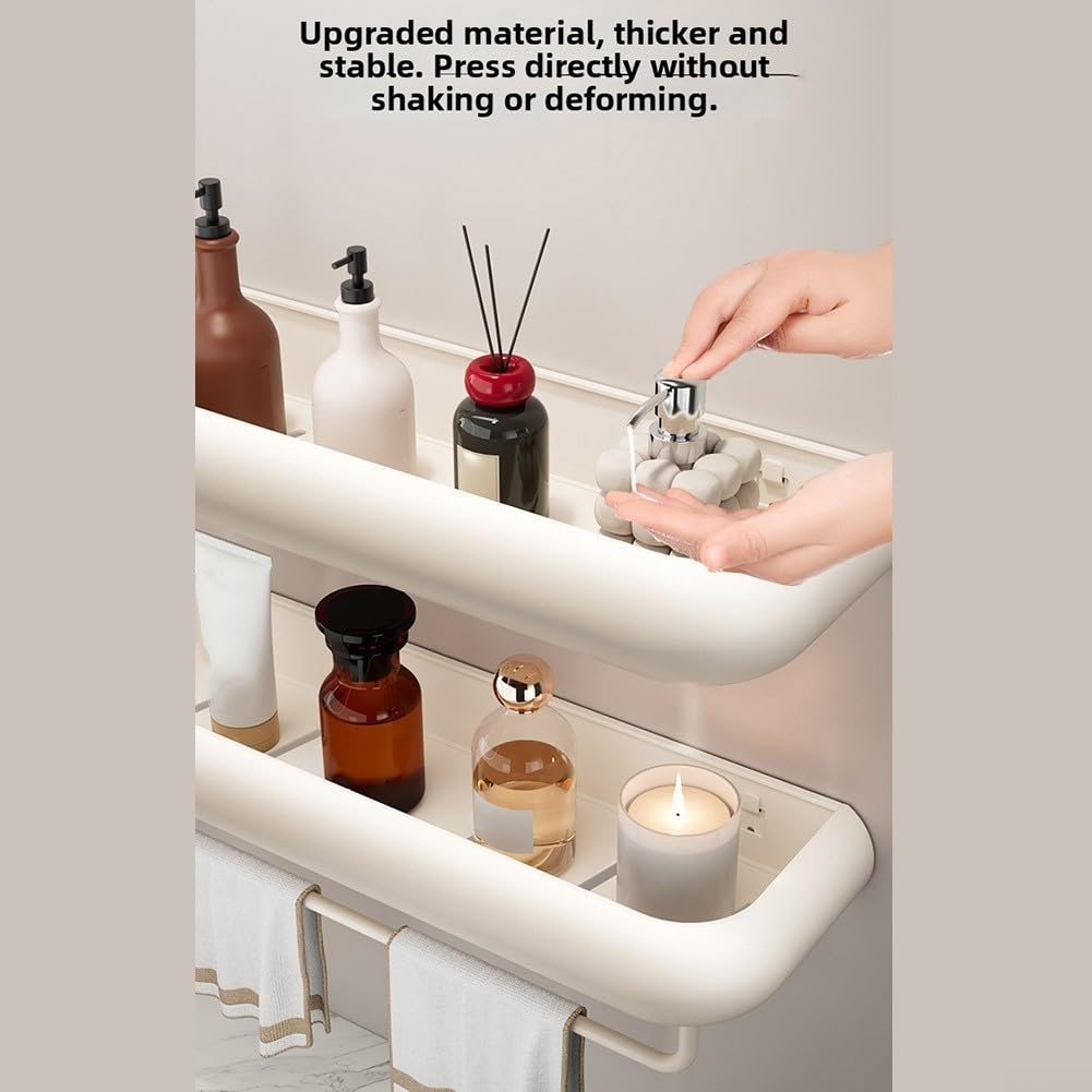 Scaffale portaoggetti da doccia, senza trapano, da appendere, per cucina, spezie, trucchi, cosmetici, shampoo, montaggio a parete, per bagno e cucina (G)