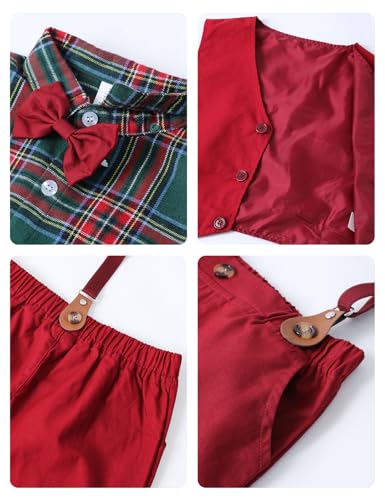 A&J DESIGN Toddler Boys Formal Clothes with Suspender Baby Wedding Outfit Kids Dress Suit Set4