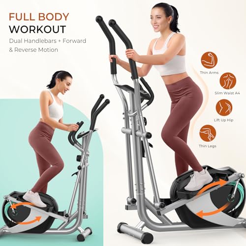 Image of Dripex Elliptical Exercise Machine, Elliptical Machine for Home with 16 Resistance Levels, Quiet & Smooth Magnetic Elliptical Training Machines with 13.2 lb Flywheel, LCD Monitor & Pulse