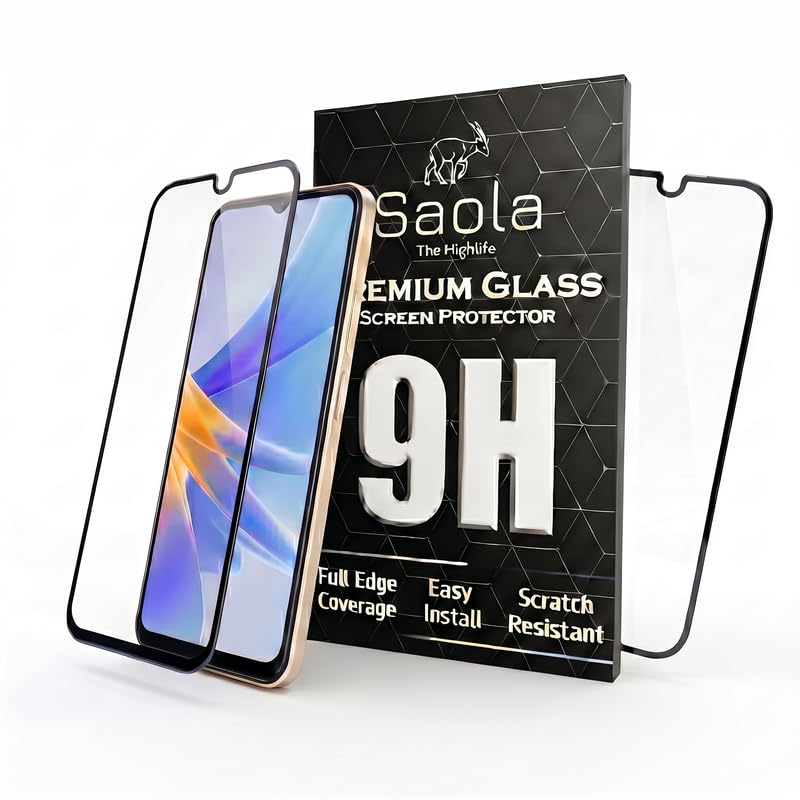 Image of Saola HD+ Oleophobic Tempered Glass Screen Protector For Vivo Y36 (Pack Of 2) with Free Installation Kit. Full screen Coverage - 6.64 inch