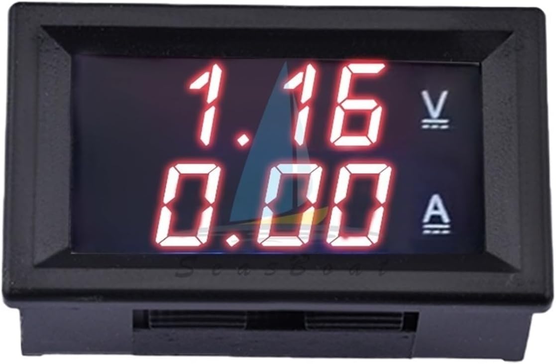 10PCS DC100V 10A 50A 100A Digital Voltmeter Ammeter Dual Display Voltage Detector Current Meter Panel Amp Volt Gauge 0.28" Red Blue LED(100V 10A Red Red)