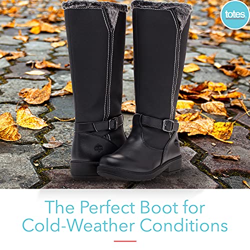 Totes Women's Esther Insulated Waterproof Knee High Snow Winter Boots With Zipper, Black, 10 #TOP5