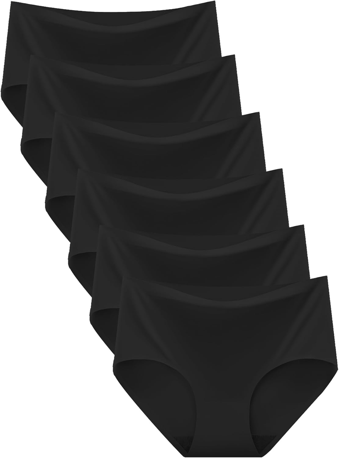 Bolivelan Women's Seamless Bikini Underwear Mid Rise No Show Soft Cheeky Ladies Underwear for Women 6 Pack