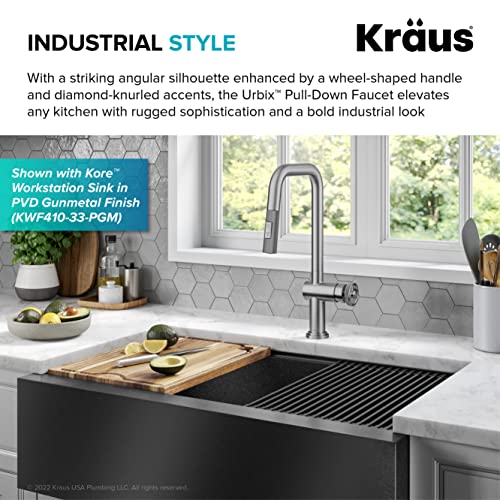 KRAUS Urbix Industrial Pull-Down Single Handle Kitchen Faucet in Spot-Free Stainless Steel, KPF-3126SFS - image 4