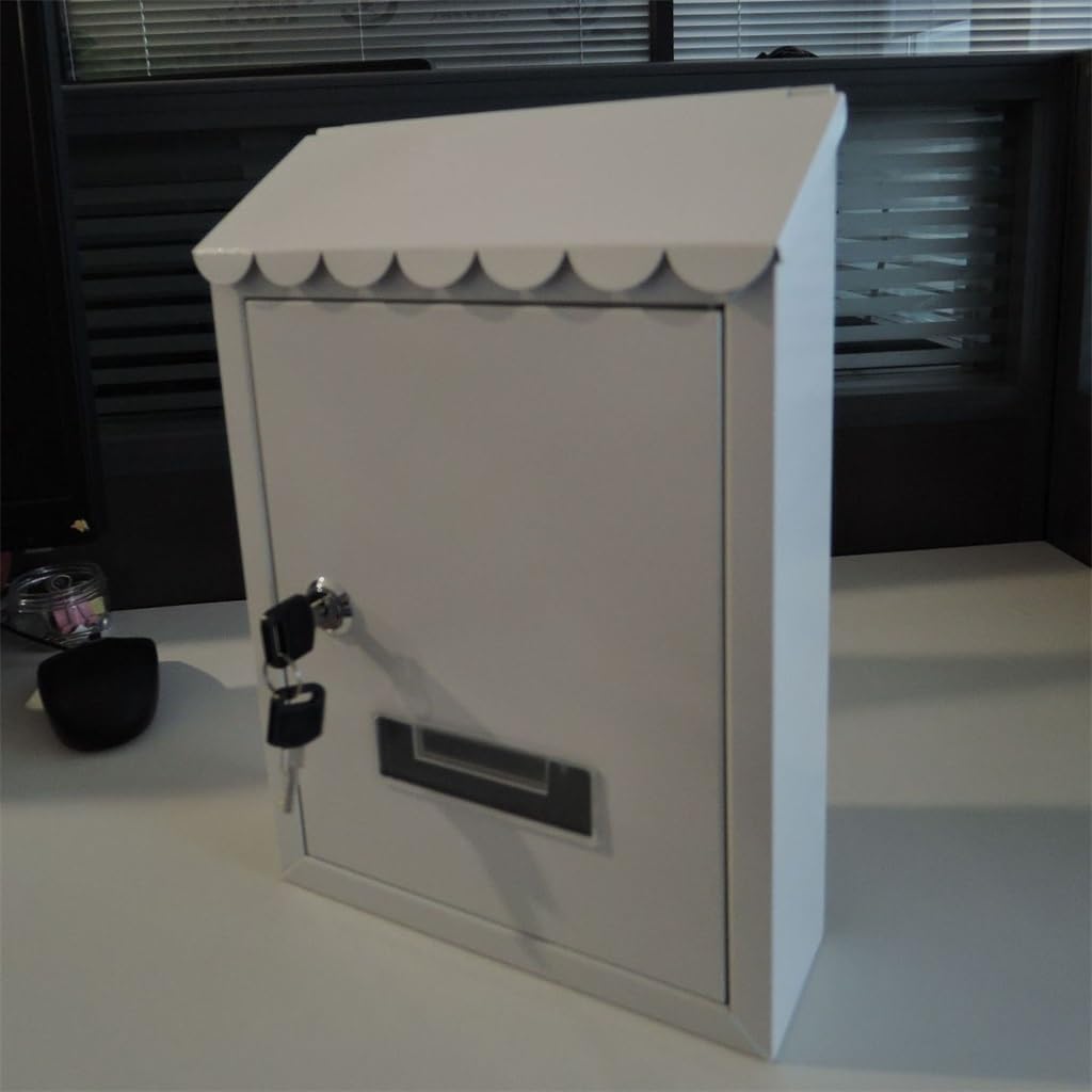 HBJWOV Villa Home Wall Mounted Mailbox with Lock at The Doorstep Outdoor Rainproof Message Box(Gray)