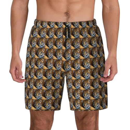 Short de bain pour homme imprimé jaguar et léger pour la plage