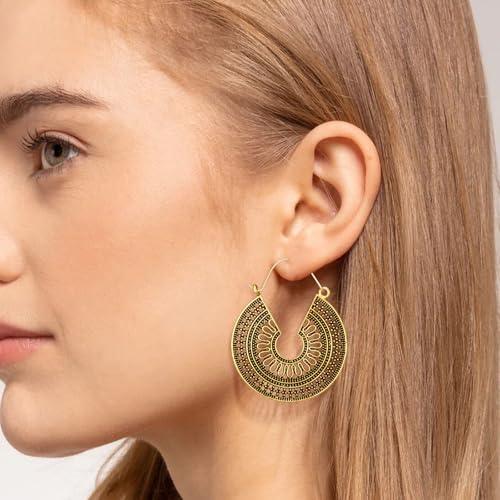 Boho Dangle Earrings for Women,Bohemian Jewelry Vintage Metal Earrings Set,Boho Earrings,Geometric Personality Retro Dangle Drop Earrings,Trendy Summer Earring,Jewelry Gifts for Women4