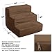 Dog Stairs for Small Dogs - 3-Step Dog Steps for High Bed and Couch - Pet Stairs with Nonslip Bottom, High-Density Foam, and Removable Washable Cover - Cat and Dog Furniture by PETMAKER (Brown)