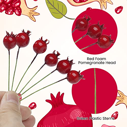 NUOMI Mini Pomegranate Artificial Fruits for Decoration Lifelike Decor 40 Pcs, Christmas Ornaments, Crafts - Thumbnail 4