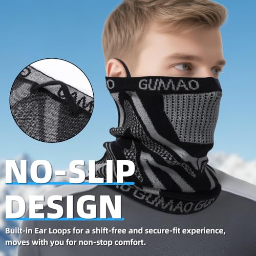 Image of Winter Neck Gaiter Warmer Scarf Cold Weather Windproof Face Mask for Man & Women - Ski Mask for Outdoor Sports