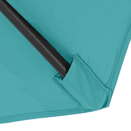 Image of MASTERCANOPY Patio Umbrella 9 ft Replacement Canopy for 6 Ribs-Turquoise Canopy Only