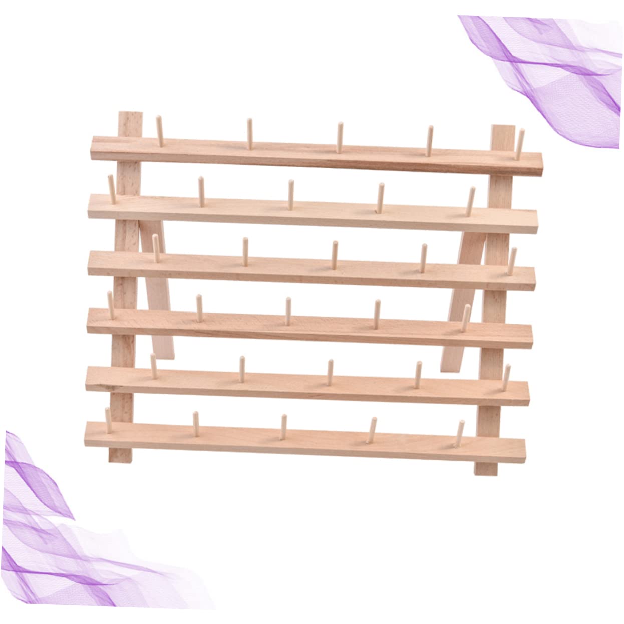 NUOBESTY Spulenhalter für Nähgarn Faltbarer Holzorganizer Garnregal mit Platz für Garnrollen oder Mini-king-konen Geeignet für Stickmaschinen und Nähzubehör