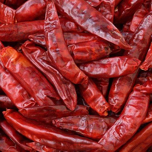 Zorion Nature Connect Guntur Mirchi (Stemless) - 500G. (Sortex Clean)- Hot Dried Red Chilli/Sabut Lal Mirch/Red Chilli Whole #TOP25