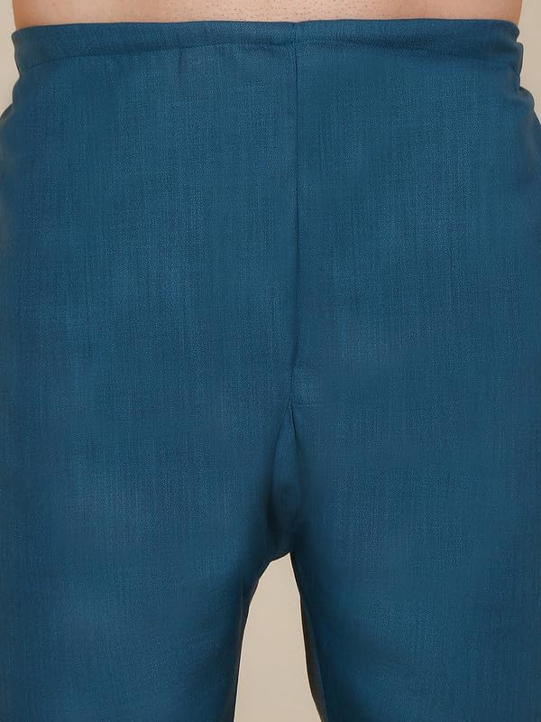 Image of KRAFT INDIA Men's Cotton Pathani Kurta With Drawstring Salwar Set
