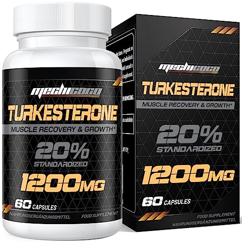 Turkesterone Supplement 1200mg Ajuga Turkestanica Extract - High Strength Standardized to 20% Turkesterone Muscle Growth & Strength - Vegan Free from Soy Additives