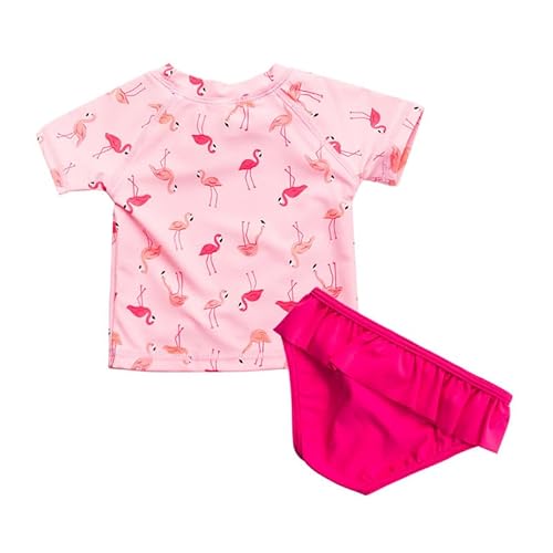 Acqua di Mare Conjunto de Banho Menina Proteção UV 50+ (BR, Idade, 2 Anos, Flamingo Rosa)