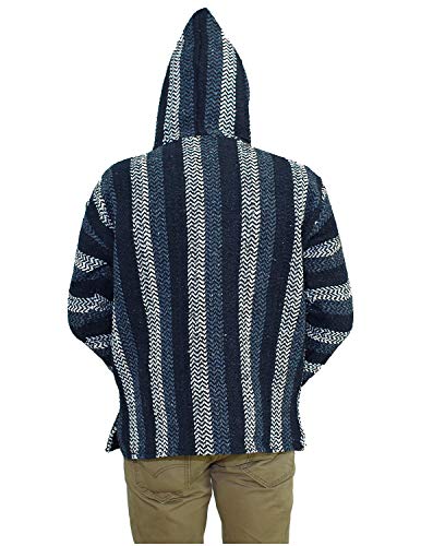 Sunshine Joy Eco-Friendly Woven Striped Pullover Unisex Adult Plus Size Navy/Rust Hoodie2
