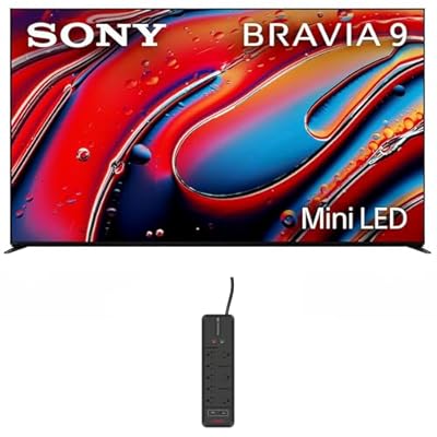 Sony K75XR90 75 Inch XR90 Series Bravia Mini LED HDR QLED 4K Google TV with an AudioQuest G8 8-Outlet USB-A/USB-C AC Power Surge Protector (2024)