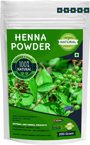Henna Powder | Mehndi | Lawsonia Inermis | Mignonette Tree For Hair Care(Hair Growth, Hair Fall, Color) and Mehndi – 200Gram