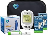 O'WELL Diabetes Testing Kit, 100 Count | Easy Touch Meter, 100 Easy Touch Blood Glucose Test Strips, 100 Lancets, Lancing Device, Control Solution, Owner's Manual, Log Book & Carry Case