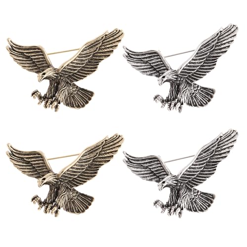 4Pcs Rhinestone Eagle Brooch Pin for Men and Women Parties and Special Occasions Gift