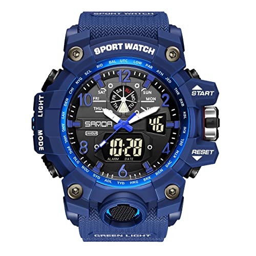 KXAITO Men's Watches Sports Outdoor Waterproof Military Wrist Watch Date Multi Function Tactics LED Alarm Stopwatch
