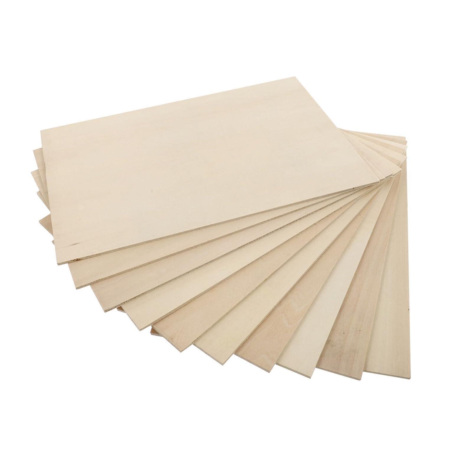 10 Pezzi Pannelli Compensato di Tiglio per Pirografia e Pittura, Materiale Sintetico Beige, Facili da Lavorare e Resistenti alla Deformazione, per Artigianato Fai da Te