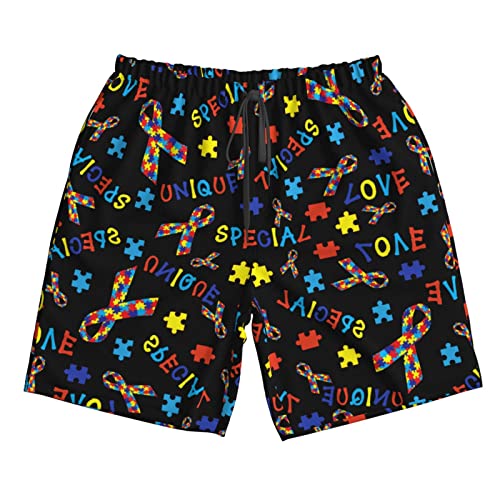 Men's Swim Trunks Bathing Mesh Lining Suit Swimsuits Beach Shorts with Pockets—1