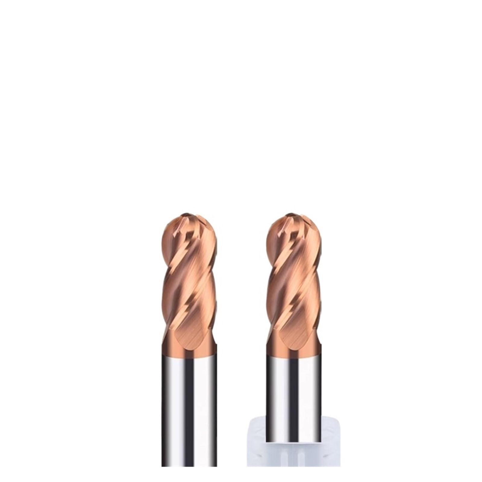 cuchilla de cabeza, Fresa de punta esférica de 4 ranuras con revestimiento de carburo de tungsteno de acero HRC60(R6x24x12x75Lx4T)
