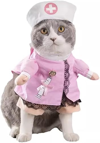 Disfraz de enfermera para perro, disfraz de Halloween para cachorros, traje de cosplay para mascotas, ropa de médico para mascotas, jeans