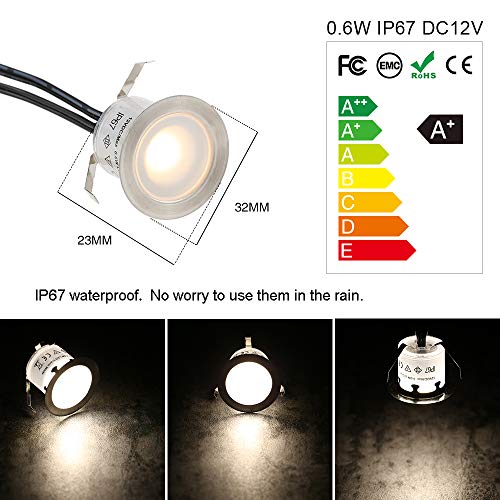 Tomshine Recessed LED Deck Light Kits, 16 Pack φ32mm Step Lights Outdoor Waterproof, 12V Low Voltage Landscape Lights for Garden, Patio, Yard, Stair, Corner Decoration - Image 3