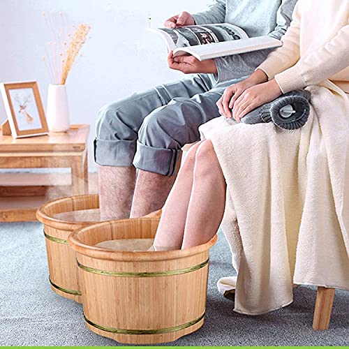 Tina de masaje para pies de madera con tapa y masajeador miniatura 5