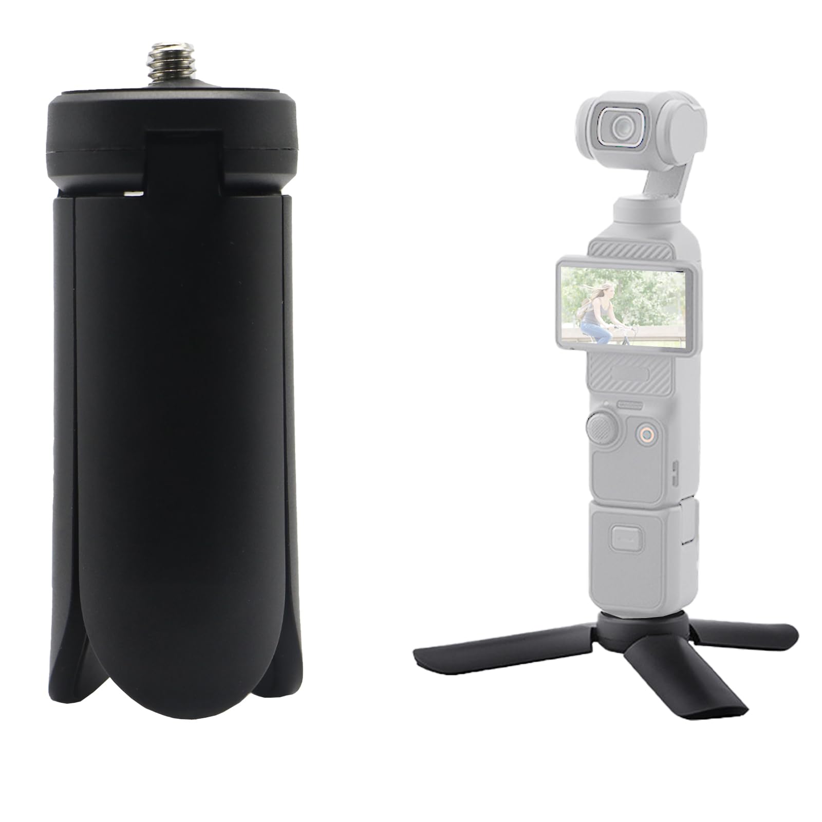 Mini Tripod for DJI Osmo Pocket 3, Desktop Tabletop Stand Compact Tripod for Go Pro Hero 12/11/10/9/OSMO Mobile2/Insta360 ONE X3/FeiyuTech/ZHIYUN Tabletop Stand Grip Accessories (Black)