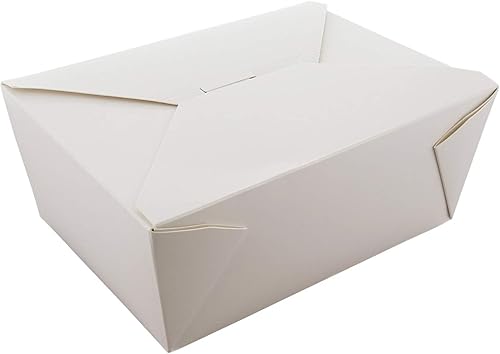 Royal #4 Caja de comida plegable blanca para llevar, 7-34 pulgadas x 5.5 pulgadas x 3.5 pulgadas, paquete de 160