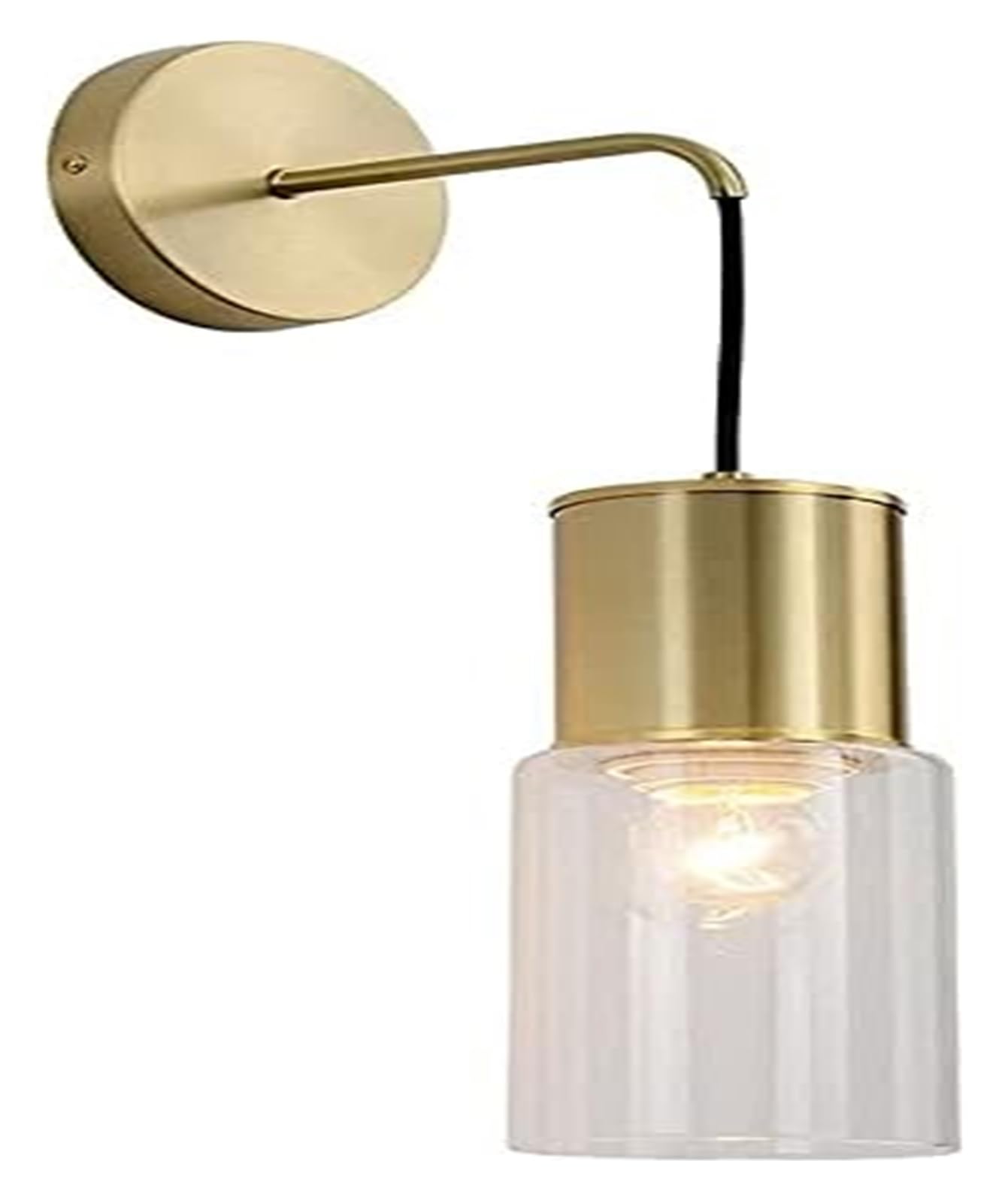 OLSKFUH Wall Lamp All Copper Postlight Luxury Gold G9 Geometric Wall Mounted Sconces Clear Glass Lampshade Indoor Wall Mount Sconce Fixture Compatible With Living Room Bedroom Be,