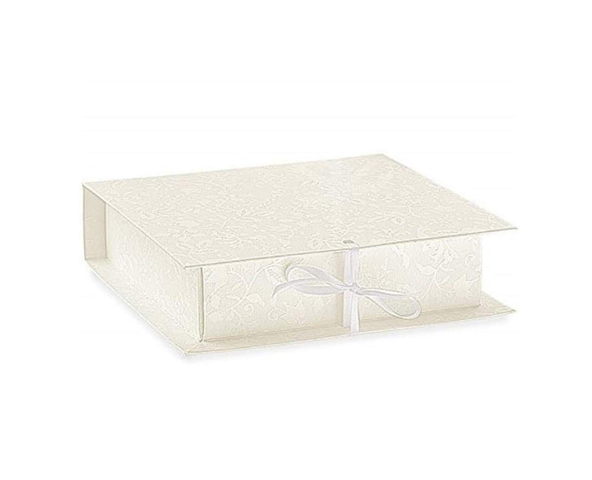 10 Scatole Porta Confetti A Forma Di Libro Florentina – Bianco, Misure 14,5x7,5x4 Cm, Made In Italy, Per Matrimonio E Battesimo