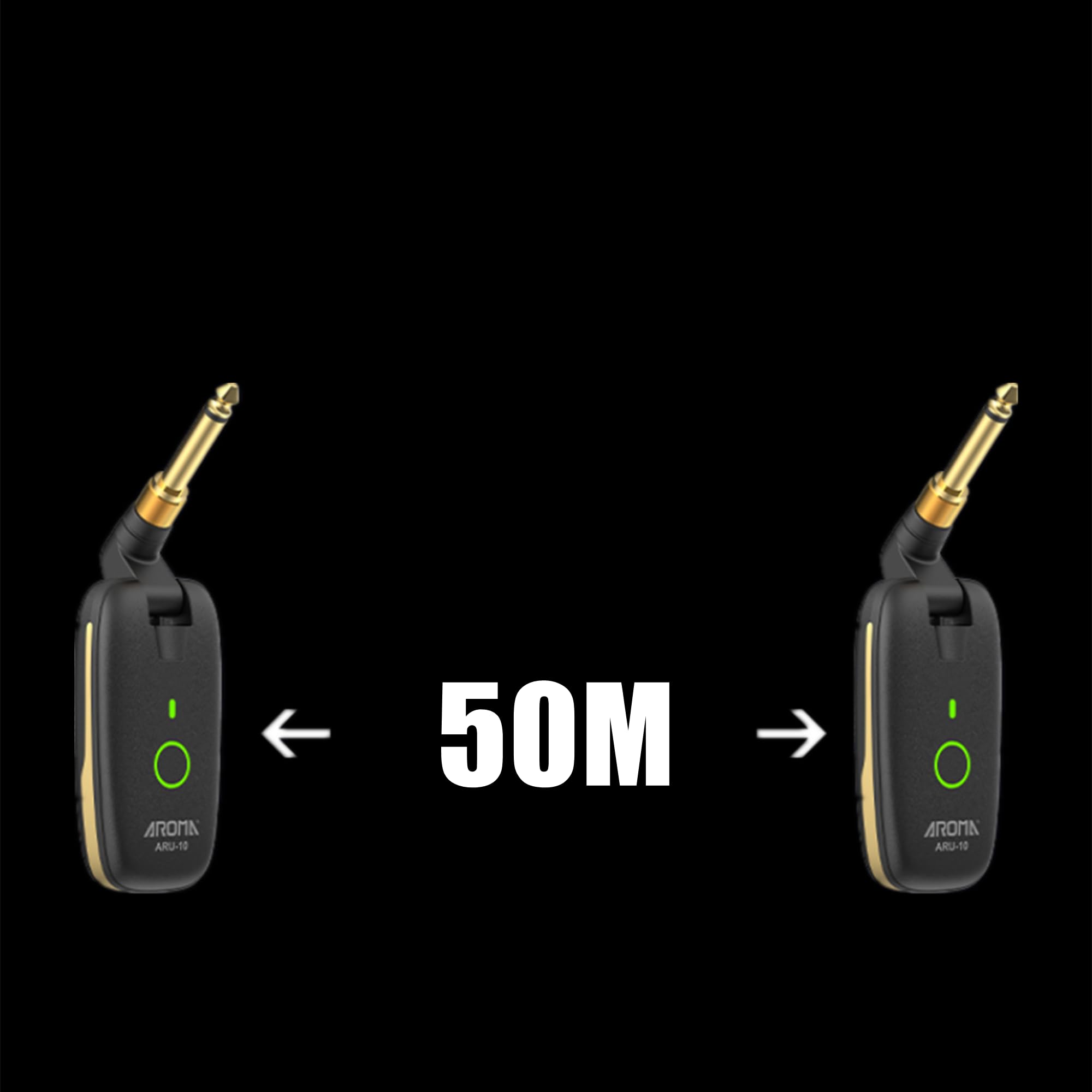 2.4G Wireless Guitar System, Aroma ARU-10 Transmitter Receiver with 100ft Range, 7 Anti-Interference Channels - Image 2