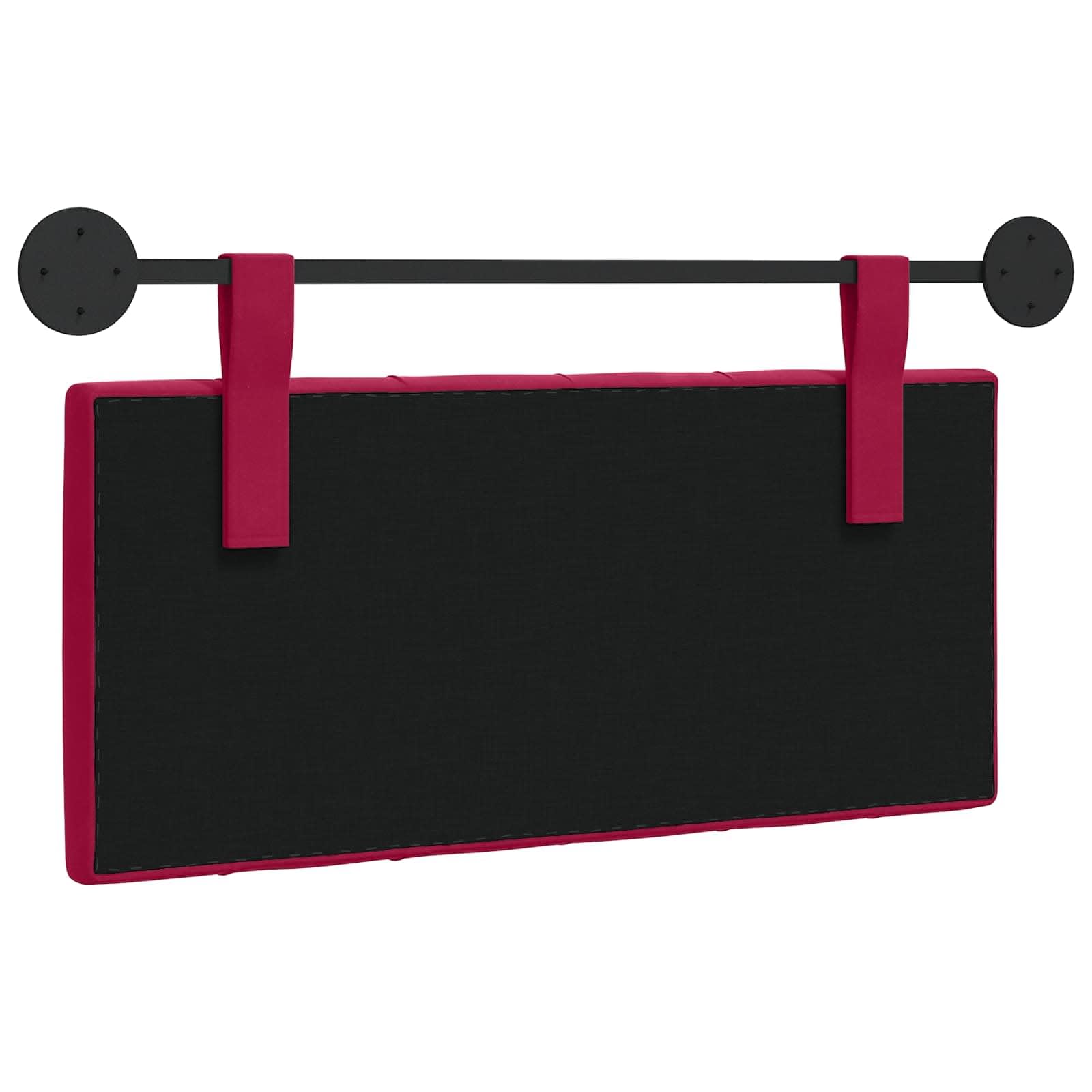 Leasha Tête de Lit Suspendue, Tête de Lit Coussin Murale Bordeaux Velours 90x55x7 cm