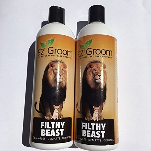 Shampoo para cães EZ-Groom Filthy Beast concentrado 50:1 para desembaraçar, Twin Pack com 2 x 473 mL