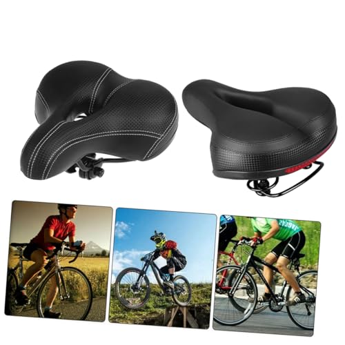 SOIMISS Asiento De Bicicleta Almohadilla De Asiento De Espuma De Memoria Comodidad Silla De Ciclismo Acolchado Sillas De Montar Ancho Amortiguador Sillín Asiento para Bicicletas Negro