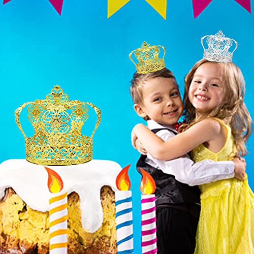 DOERDO Crown Cake Topper Decor Baking Dessert for Wedding Birthday Prince Themed Baby Shower Party Supplies, Gold - Image 7