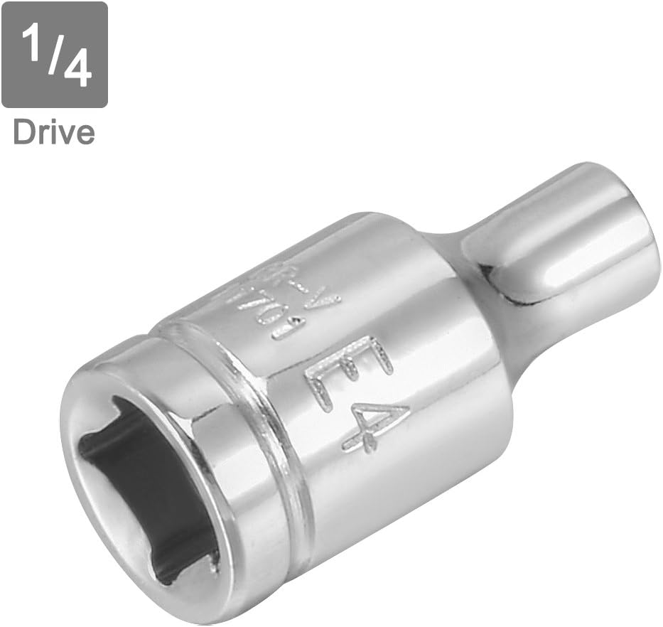 Sourcingmap 2Pcs 1/4-inch Drive E4 External Torx Shallow Socket, Cr-V Steel - Image 4