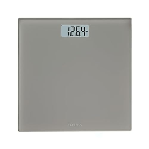 Taylor Báscula digital para peso corporal, báscula de baño de capacidad de 350 libras, plataforma de vidrio duradera de 11.0 x 11.0 pulgadas,