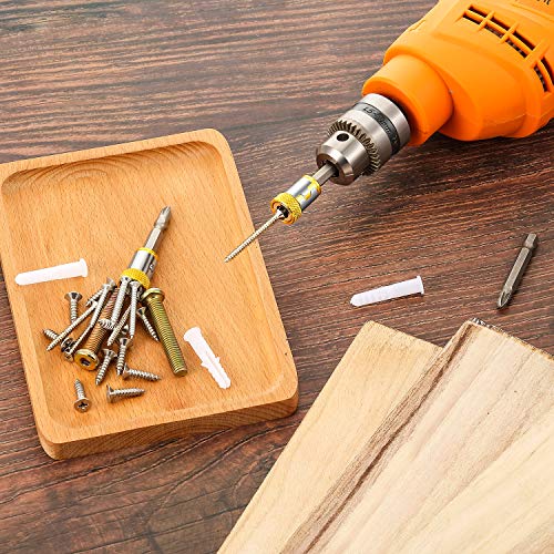 Magnetic Screw Ring Metal Bit Magnetizer Ring Screw Magnetic Holders, Applied To 1/4 Inch/ 6.35 Mm Hex Screwdriver And Power Bits (8, Yellow) #TOP5