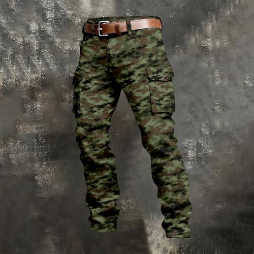 Pantalones de algodón con estampado de camuflaje y acabados premium 3