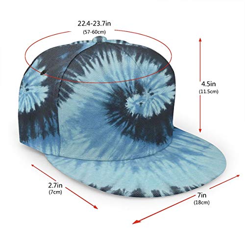 Tie Dye Hip Hop Flat Brim Snapback Cap Adjustable Baseball Hat For Man Women Blue Ocean #TOP2