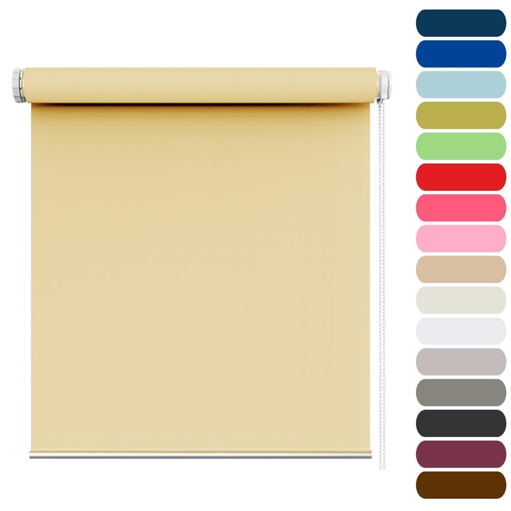 Skylight Roof Windows and Blinds 80 x 295 cm Portable Travel Temporary Permanent, Portable Version Blackout Blind, Window ShadesThermal Roller Blind, for any Room, Cream Color