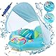 Baby Schwimmring mit Sonnendach Abnehmbaren,Schwimmring mit Sonnenschutz Verstellbare Schultergurte,Aufblasbarer Schwimmreifen Baby,Schwimmtrainer Float für ab 3-36 Monate