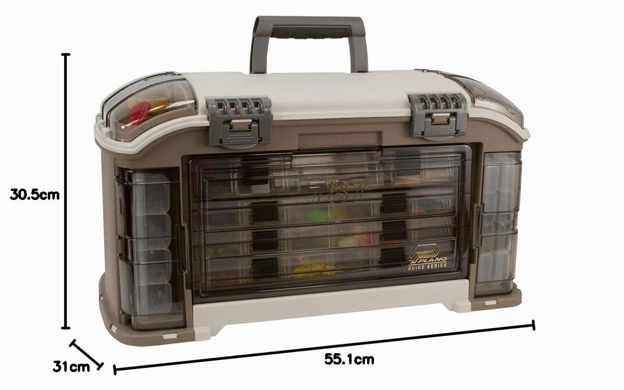 Plano Guide Series Angled Tackle System 3700 Organizzatore per attrezzi da pesca, portatile per attrezzi, Piccole parti, Vassoi rimovibili, Pesca, Perline, Scuola, Forniture per ufficio